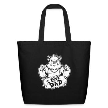 Guinea Pig Cavy I Love Dad - Eco-Friendly Cotton Tote - black - Front