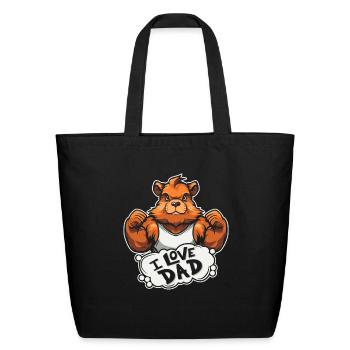 Guinea Pig Cavy I Love Dad - Eco-Friendly Cotton Tote - black - Front