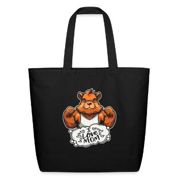 Guinea Pig Cavy Mother I Love Mom - Eco-Friendly Cotton Tote - black - Front