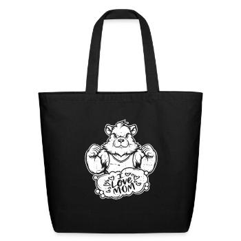 Guinea Pig Cavy I Love Mom - Eco-Friendly Cotton Tote - black - Front