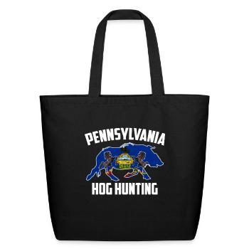 Pennsylvania Hog Hunting Pig Wild Boars Boar Hog H - Eco-Friendly Cotton Tote - black - Front