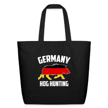 Germany Hog Hunting Pig Wild Boars Boar Hog Hunter - Eco-Friendly Cotton Tote - black - Front