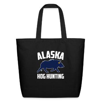 Alaska Hog Hunting Pig Wild Boars Boar Hog Hunter - Eco-Friendly Cotton Tote - black - Front