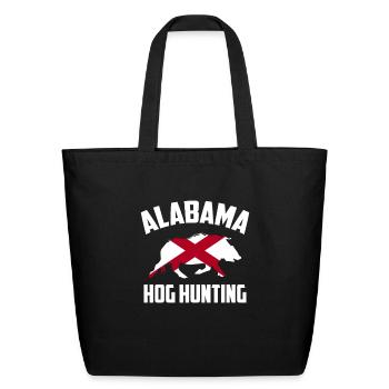 Alabama Hog Hunting Pig Wild Boars Boar Hog Hunter - Eco-Friendly Cotton Tote - black - Front