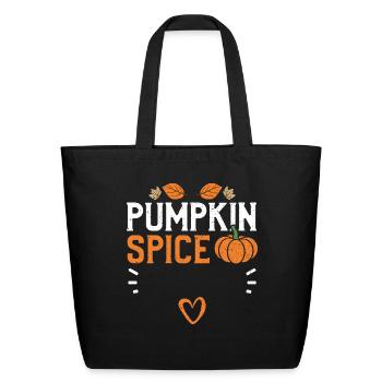 Pumpkin Spice - Pumpkin - Eco-Friendly Cotton Tote - black - Front