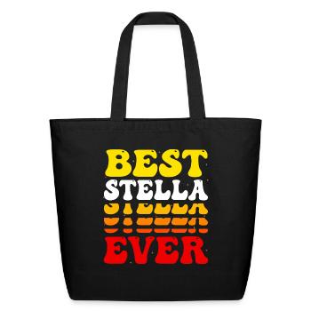 Cute Best Stella Ever - Groovy Vintage Custom - Eco-Friendly Cotton Tote - black - Front