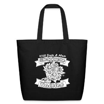 Daisy Garden Gardening Gardener - Eco-Friendly Cotton Tote - black - Front