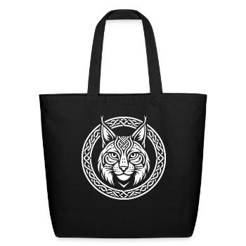 Celtic lynx - Eco-Friendly Cotton Tote - black - Front