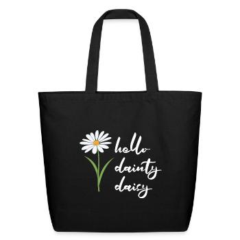 Daisy Garden Gardening Gardener - Eco-Friendly Cotton Tote - black - Front