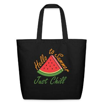 Say Hello to Summer watermelon Design for summer - Eco-Friendly Cotton Tote - black - Front