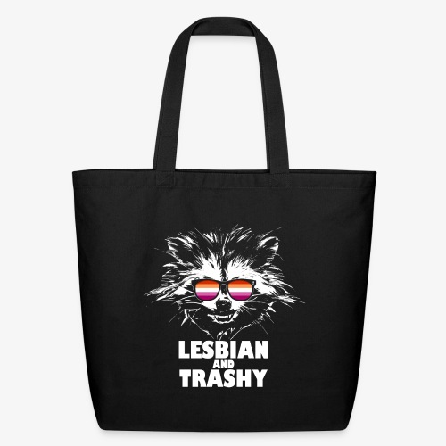 Lesbian and Trashy Raccoon Sunglasses Lesbian - Eco-Friendly Cotton Tote