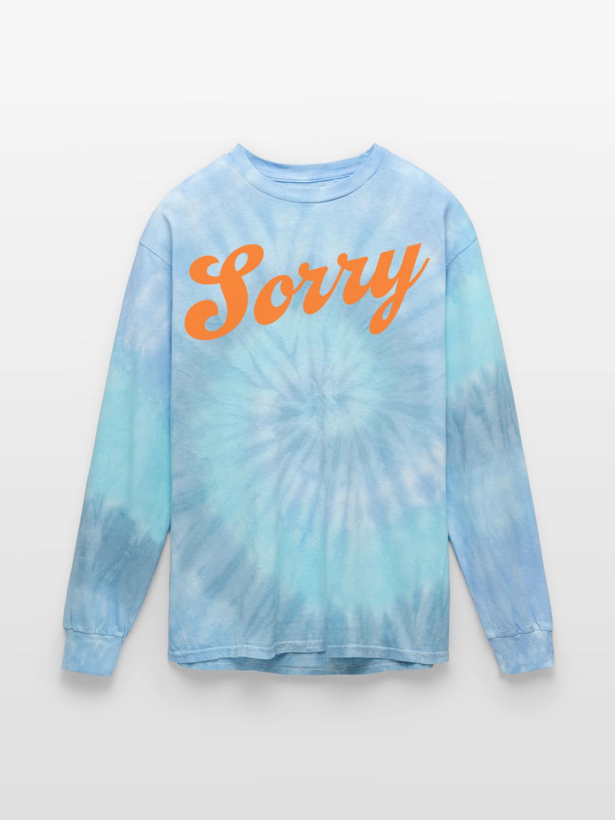 Sorry - Tie Dye Long Sleeve T-shirt - blue lagoon - Front