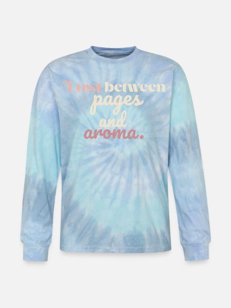 Lost Between Pages and Aroma” - Tie Dye Long Sleeve T-shirt - blue lagoon
