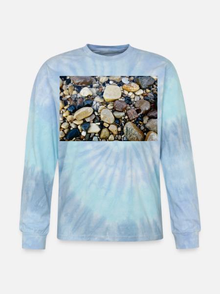 wet beach with lock - Tie Dye Long Sleeve T-shirt - blue lagoon
