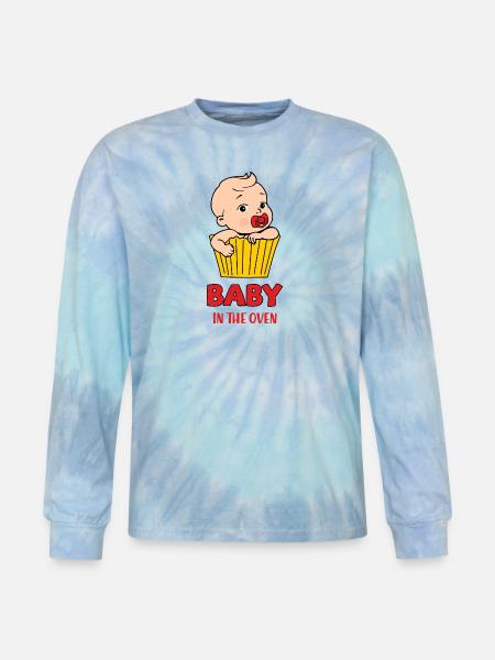 Baby in the oven - Tie Dye Long Sleeve T-shirt - blue lagoon