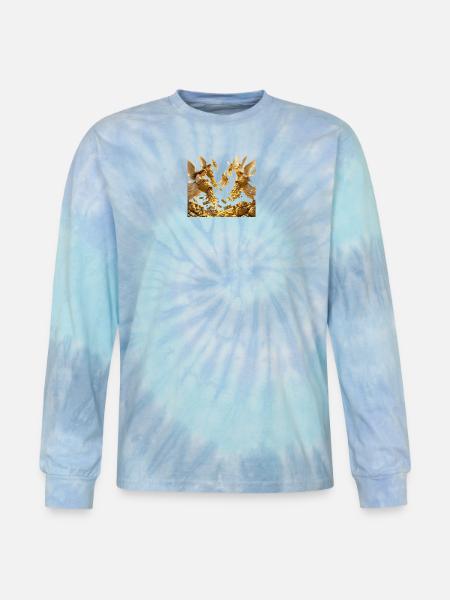 Golden Windfall Angels - Tie Dye Long Sleeve T-shirt - blue lagoon