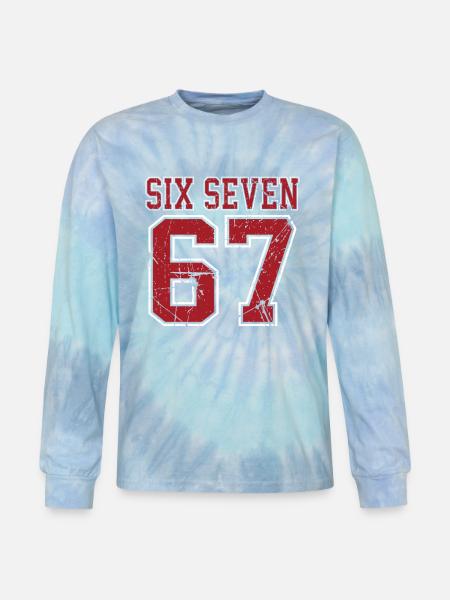 67 - Six Seven SixSeven 6-7 - Tie Dye Long Sleeve T-shirt - blue lagoon
