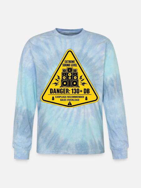Extreme Audio Warning Sign - Tie Dye Long Sleeve T-shirt - blue lagoon
