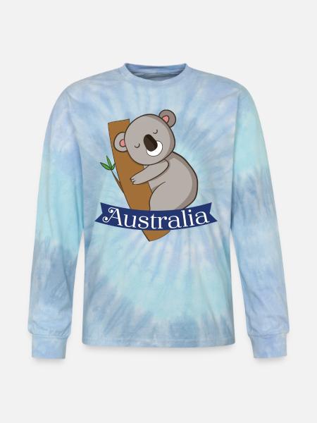 Australia - Tie Dye Long Sleeve T-shirt - blue lagoon