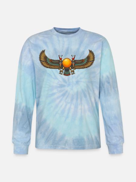 Solar Winged Emblem - Tie Dye Long Sleeve T-shirt - blue lagoon