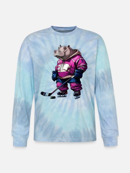 Hippos ice hockey - Tie Dye Long Sleeve T-shirt - blue lagoon