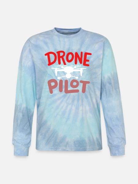 Drone Pilot - Tie Dye Long Sleeve T-shirt - blue lagoon