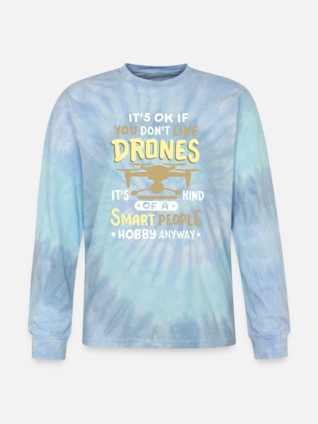 Drones Quadcopter RC Drone Pilot - Tie Dye Long Sleeve T-shirt - blue lagoon
