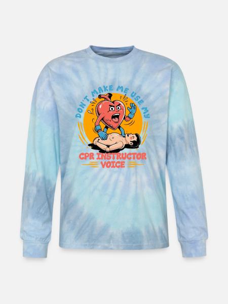 CPR Instructor Paramedic - Tie Dye Long Sleeve T-shirt - blue lagoon