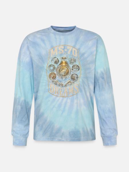 Coin collector Numismatist - Tie Dye Long Sleeve T-shirt - blue lagoon
