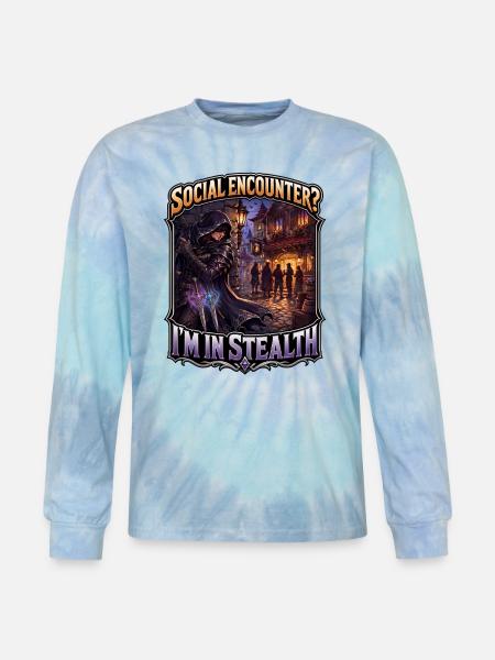 SOCIAL ENCOUNTER? I’M IN STEALTH - Tie Dye Long Sleeve T-shirt - blue lagoon