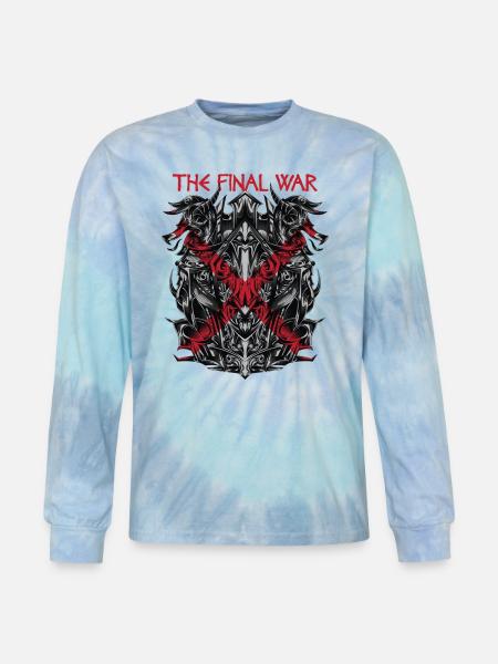 Final War Glyphs - Tie Dye Long Sleeve T-shirt - blue lagoon