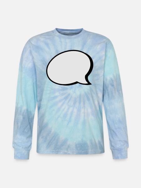 speech bubble - Tie Dye Long Sleeve T-shirt - blue lagoon
