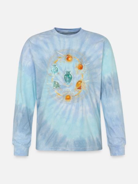 Glass Blowing - Tie Dye Long Sleeve T-shirt - blue lagoon