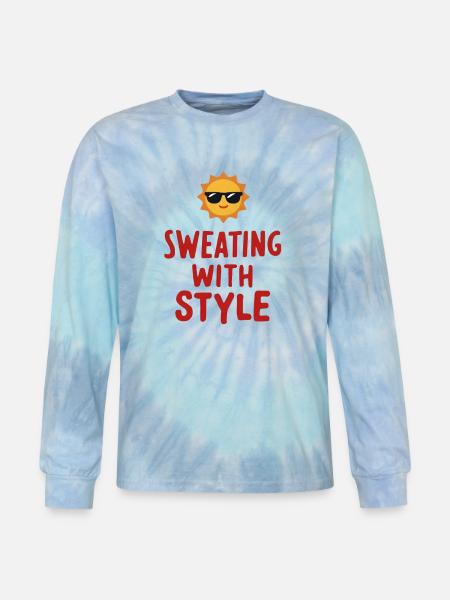 Sweating with Style - Tie Dye Long Sleeve T-shirt - blue lagoon