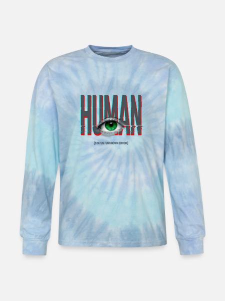 Human Glitch Eye - Tie Dye Long Sleeve T-shirt - blue lagoon