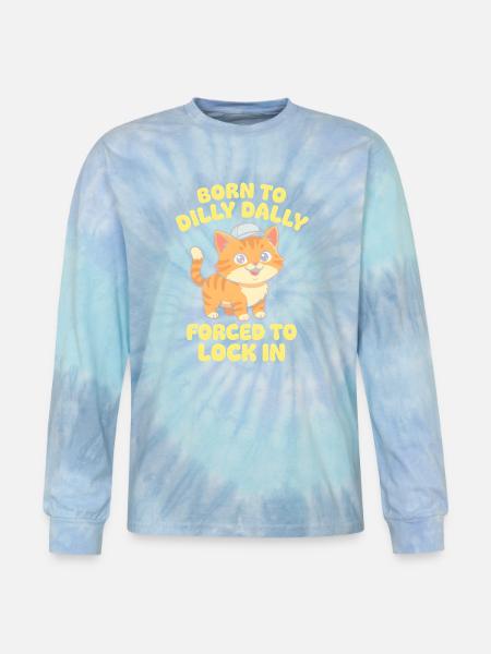 Kitty Lock-In - Tie Dye Long Sleeve T-shirt - blue lagoon