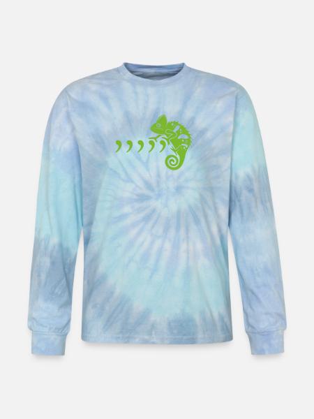 Comma Chameleon - Tie Dye Long Sleeve T-shirt - blue lagoon