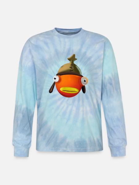Fish face cartoon - Tie Dye Long Sleeve T-shirt - blue lagoon