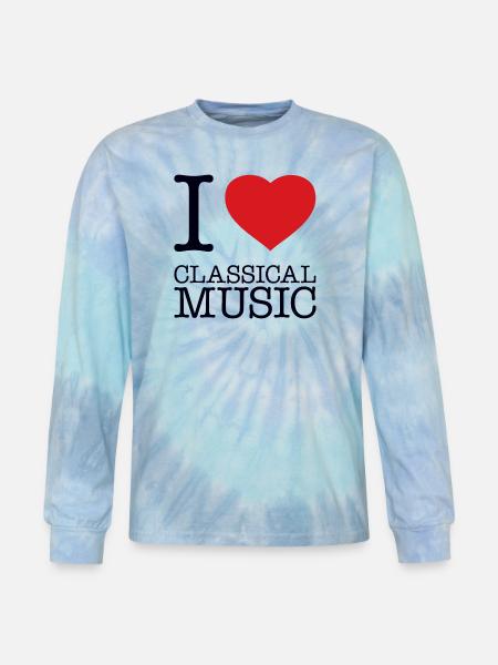 I LOVE CLASSICAL MUSIC - Tie Dye Long Sleeve T-shirt - blue lagoon