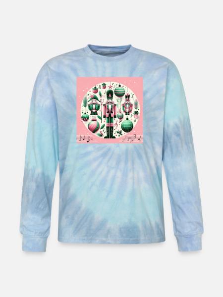 Pastel Nutcracker Holiday Medley - Tie Dye Long Sleeve T-shirt - blue lagoon