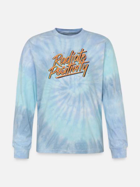 Radiate Positivity - Tie Dye Long Sleeve T-shirt - blue lagoon