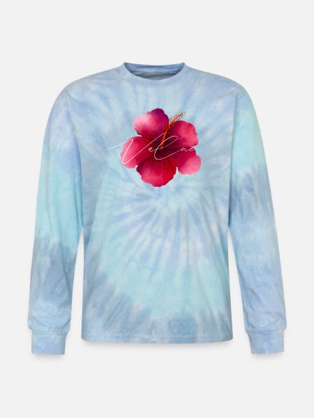 Value Flower - Tie Dye Long Sleeve T-shirt - blue lagoon
