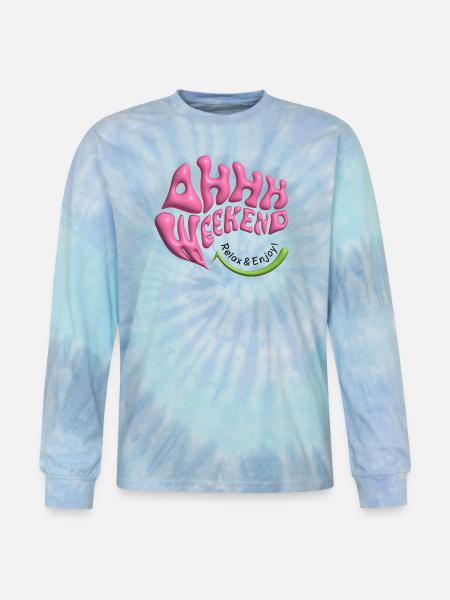 ahhh weekend - Tie Dye Long Sleeve T-shirt - blue lagoon