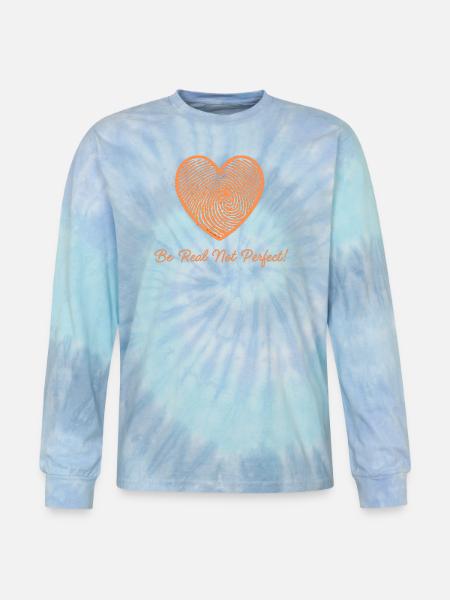 Fingerprint Heart Custom Design - Tie Dye Long Sleeve T-shirt - blue lagoon