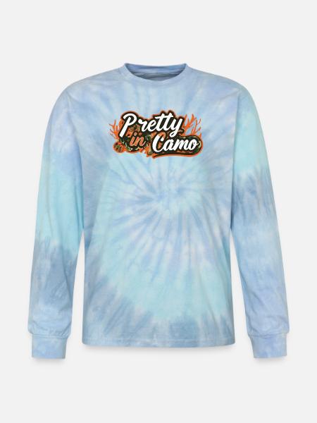 Pretty in Camo - Tie Dye Long Sleeve T-shirt - blue lagoon