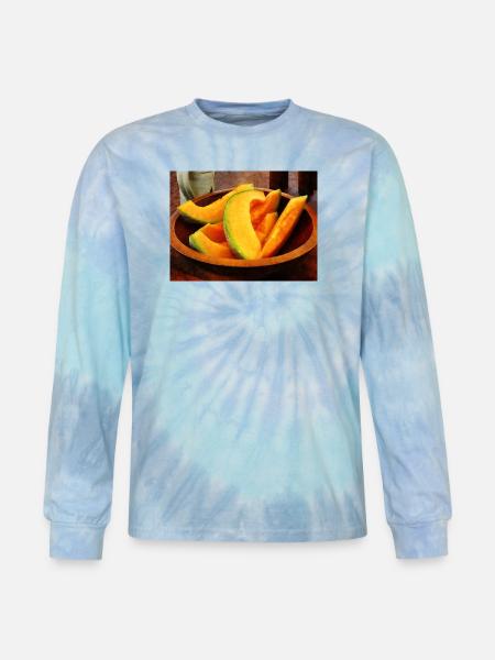 Slices of Cantaloupe - Tie Dye Long Sleeve T-shirt - blue lagoon