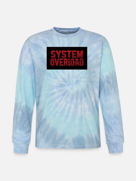 System Overload Glitch Text - Tie Dye Long Sleeve T-shirt - blue lagoon