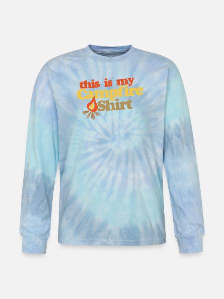 This Is My Campfire Shirt - Tie Dye Long Sleeve T-shirt - blue lagoon