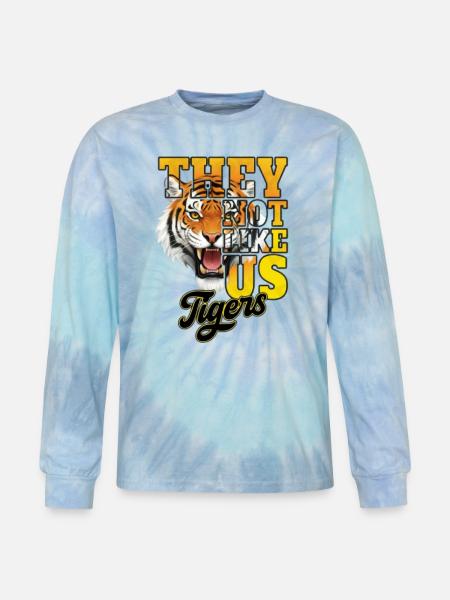 Tiger Fury Bold Text Tee - Tie Dye Long Sleeve T-shirt - blue lagoon