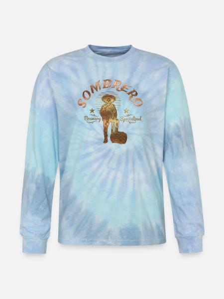 Sombrero Brewery Rustic Logo - Tie Dye Long Sleeve T-shirt - blue lagoon